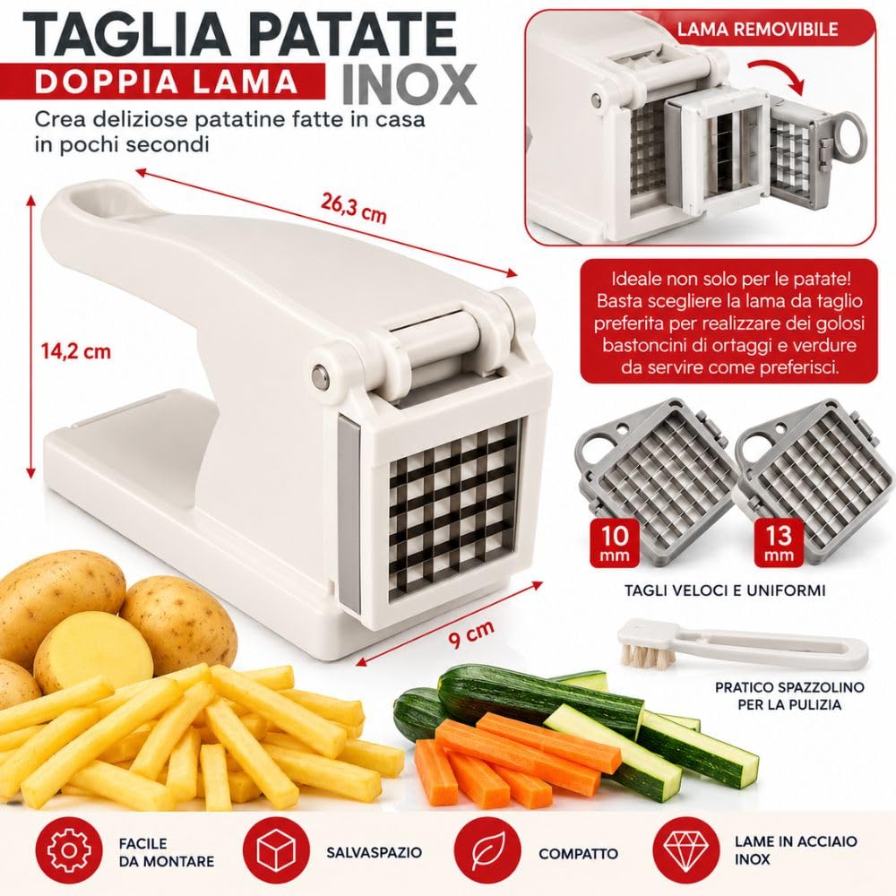Cecaro Group doppia lama 10-13 mm taglia patate manuale