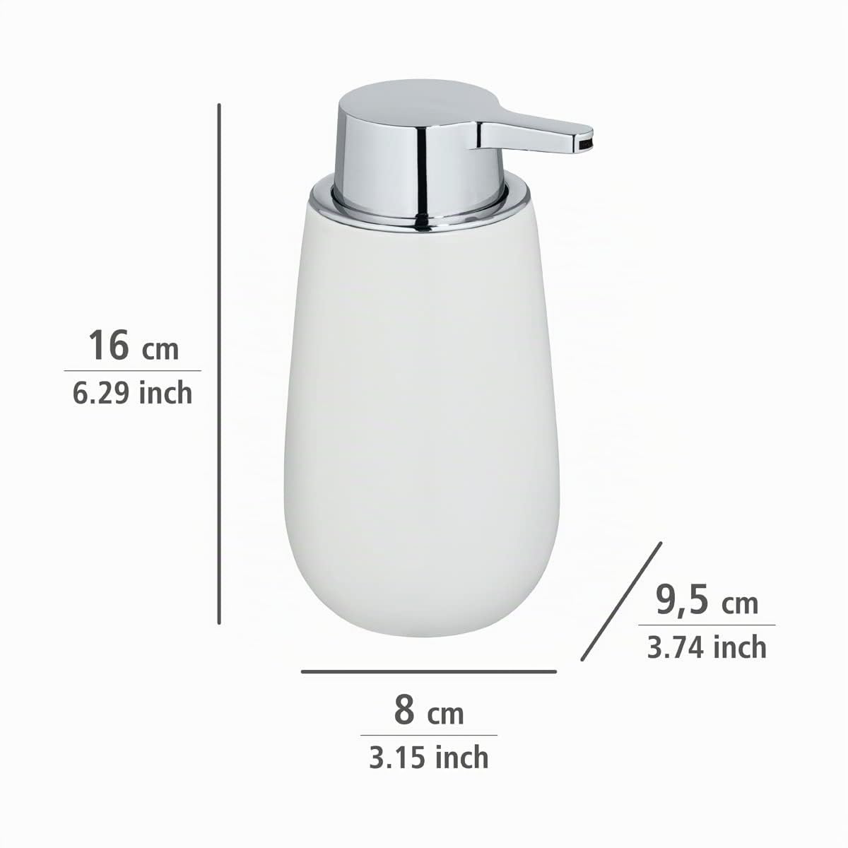 WENKO Badi dispenser sapone ceramica bianco 320 ml
