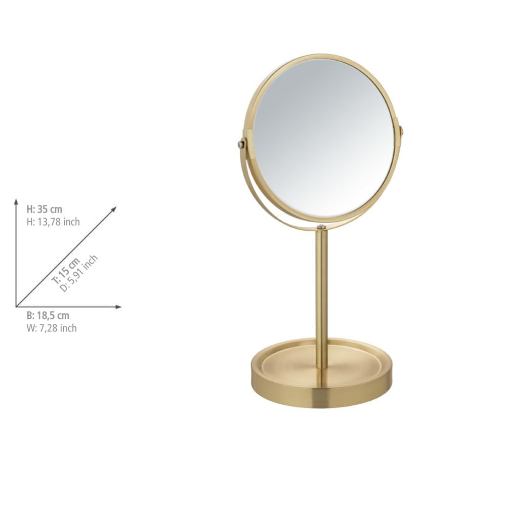 Wenko Alata specchio cosmetico oro opaco ingrandimento 3x