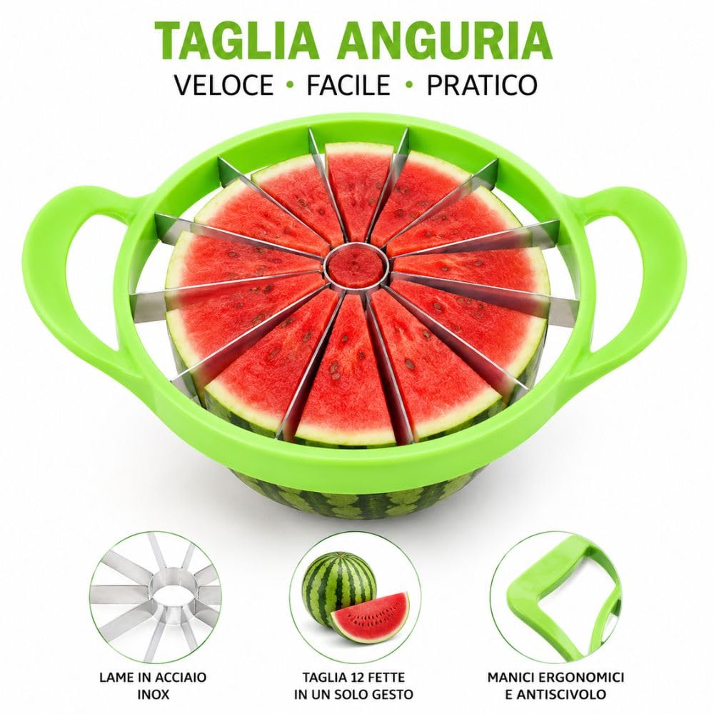 Cecaro Group taglia anguria e melone 12 fette acciaio inox