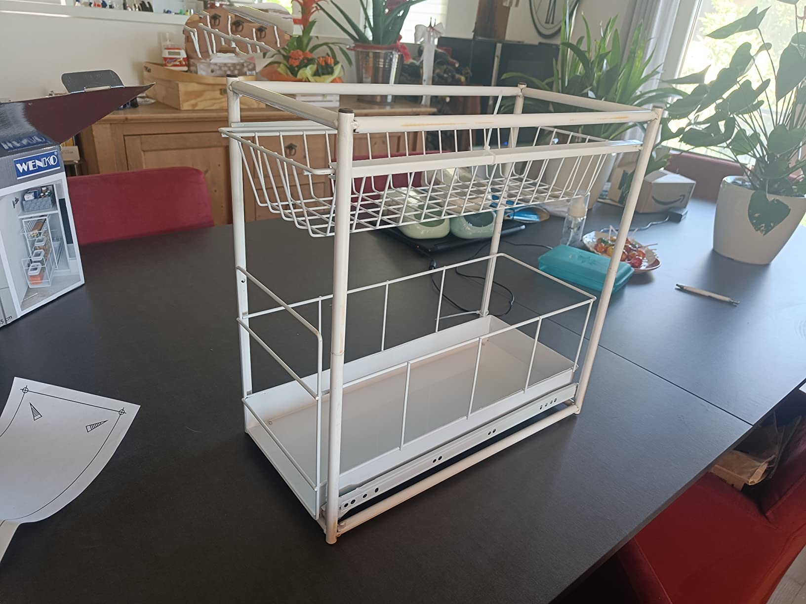 Wenko Estraibile armadio metallo bianco 2 ripiani