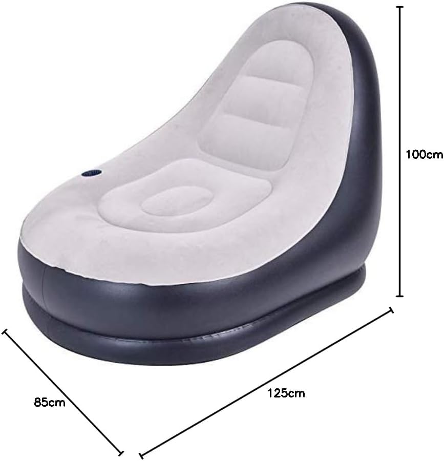 Cecaro Group Poltrona Gonfiabile Grigia PVC con Pouf 125 cm