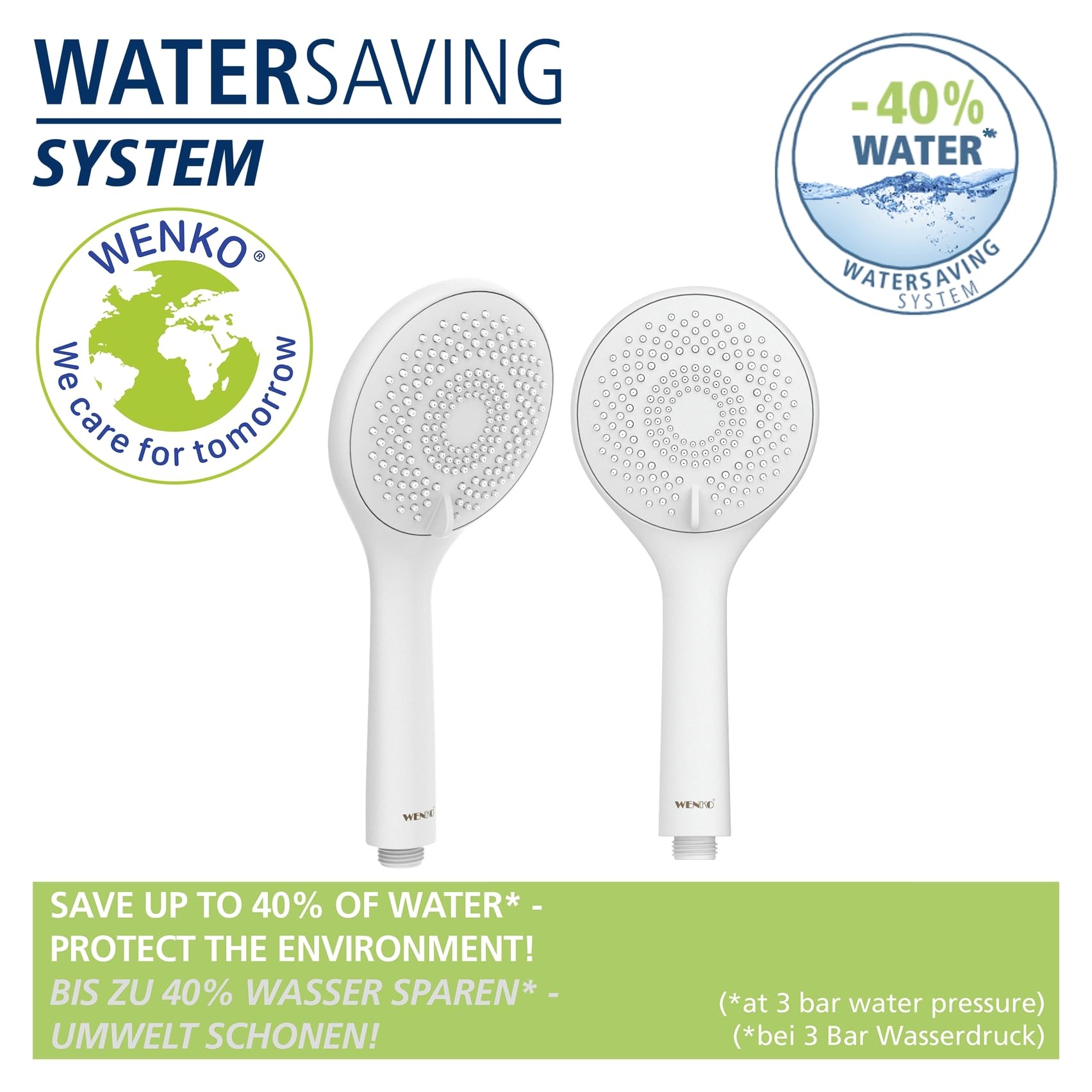 Wenko Watersaving Set Doccia Bianco 3 Getti