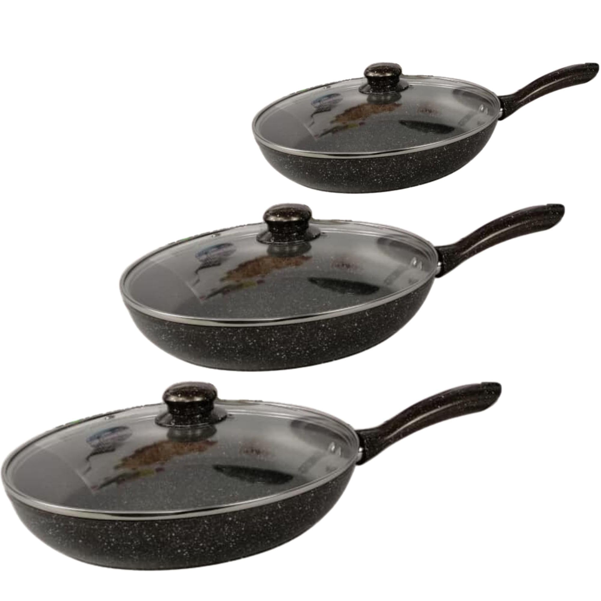 Cecaro Group Set 3 Padelle Antiaderenti 20-28 cm Pietra