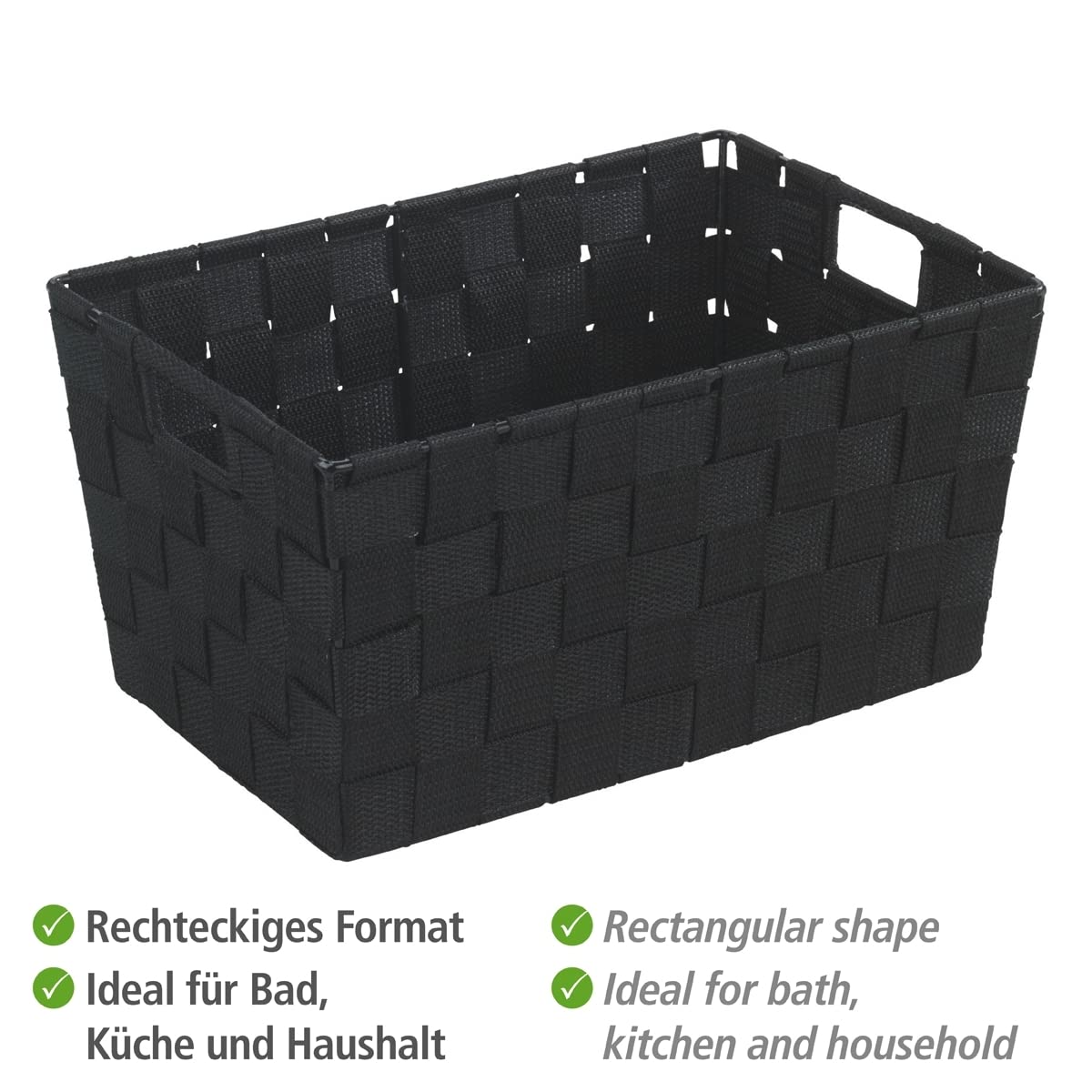 Wenko Adria S cestino organizer nero 30x15x20 cm