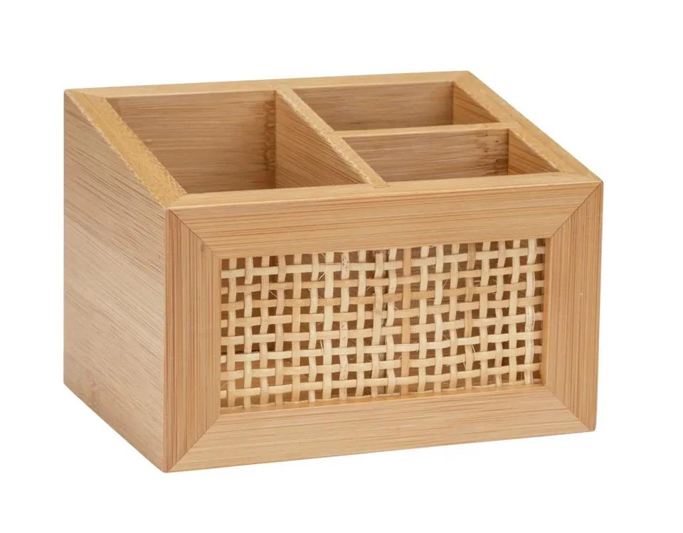 Wenko Allegre box bagno 12 cm bambù 3 scomparti