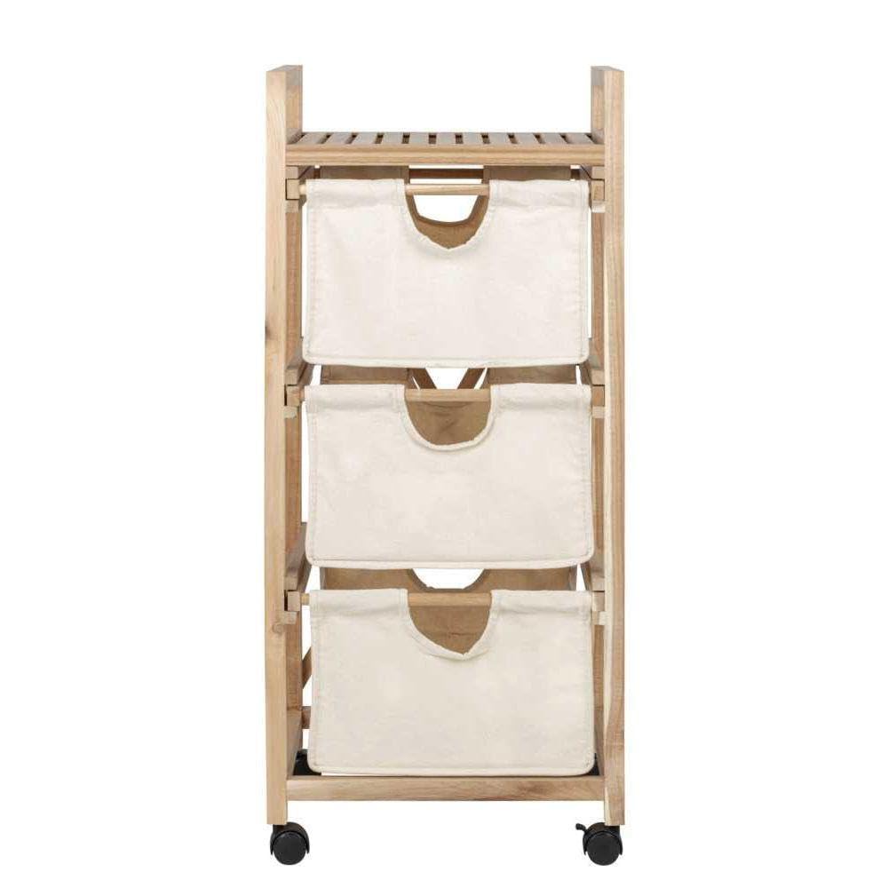Wenko Acina carrello 3 cassetti legno acacia
