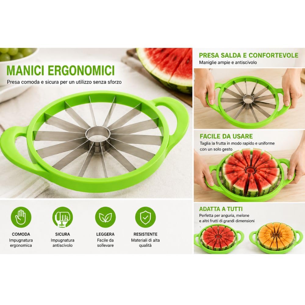 Cecaro Group taglia anguria e melone 12 fette acciaio inox