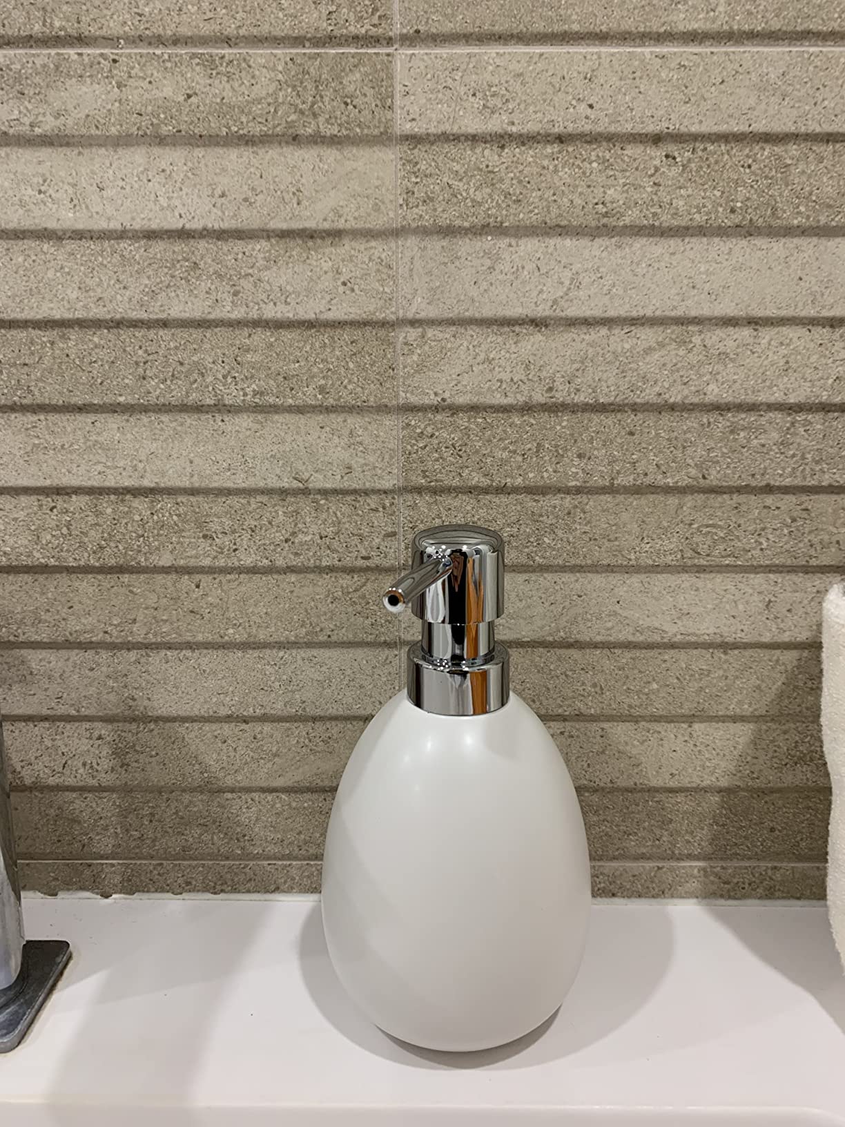 Wenko Polaris dosatore sapone ceramica bianco opaco 390 ml