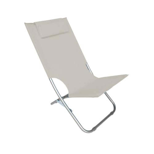 Cecaro Group Spiaggina Oxford Sdraio Pieghevole Crema con Cuscino