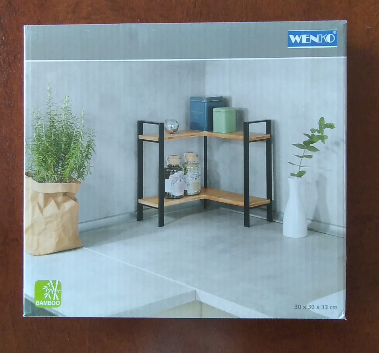 Wenko Lou 53028100 mensola angolare cucina nero 30x30 cm