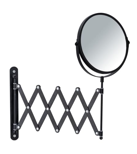 Wenko specchio cosmetico da parete 3x nero telescopico