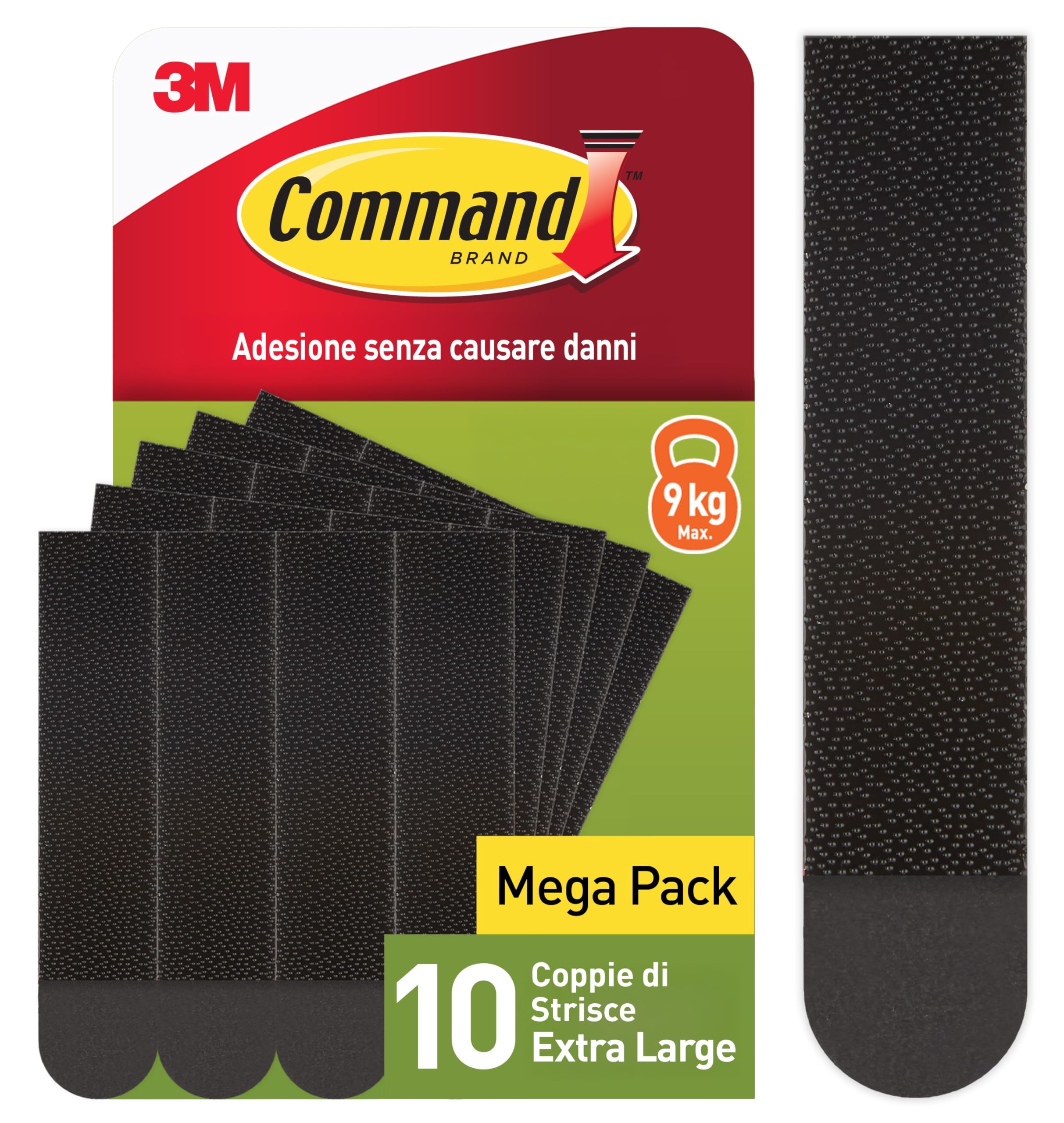 Command Appendiquadri XL Strisce Adesive Nere 10 Paia