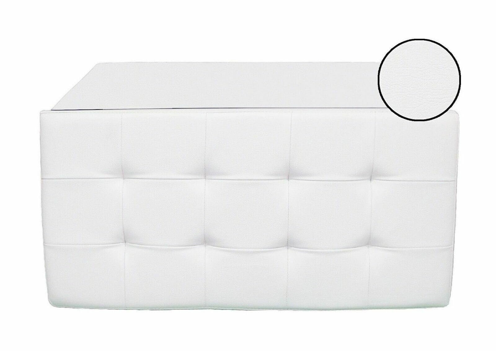 Pouf contenitore beige ecopelle 76x38 cm trapuntato