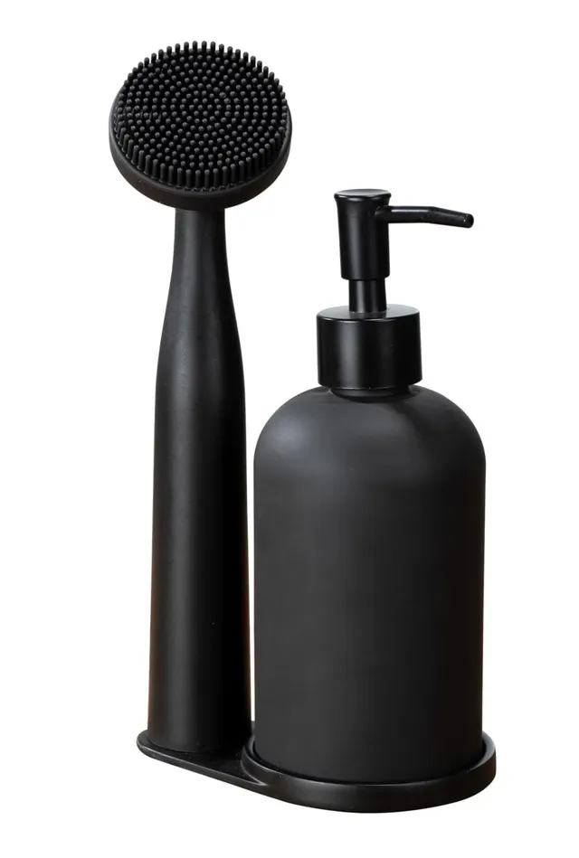Wenko Piedo set cucina dispenser 400 ml nero 3 pezzi