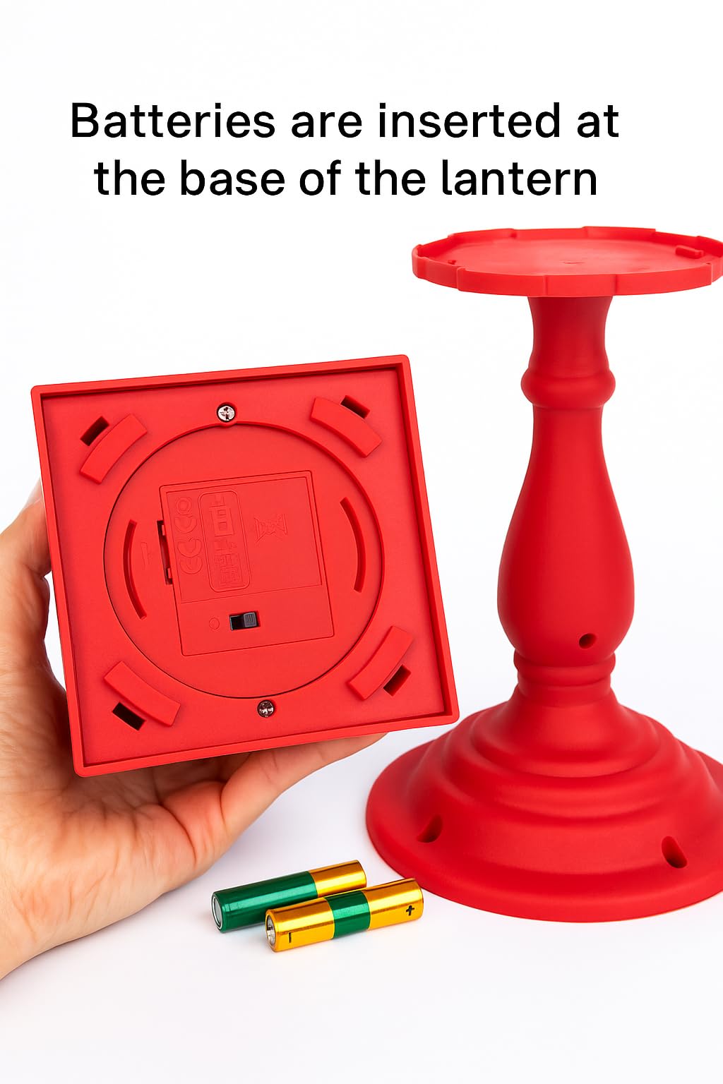 Cecaro Group Lanterna Natalizia Rossa 30 cm a Batteria