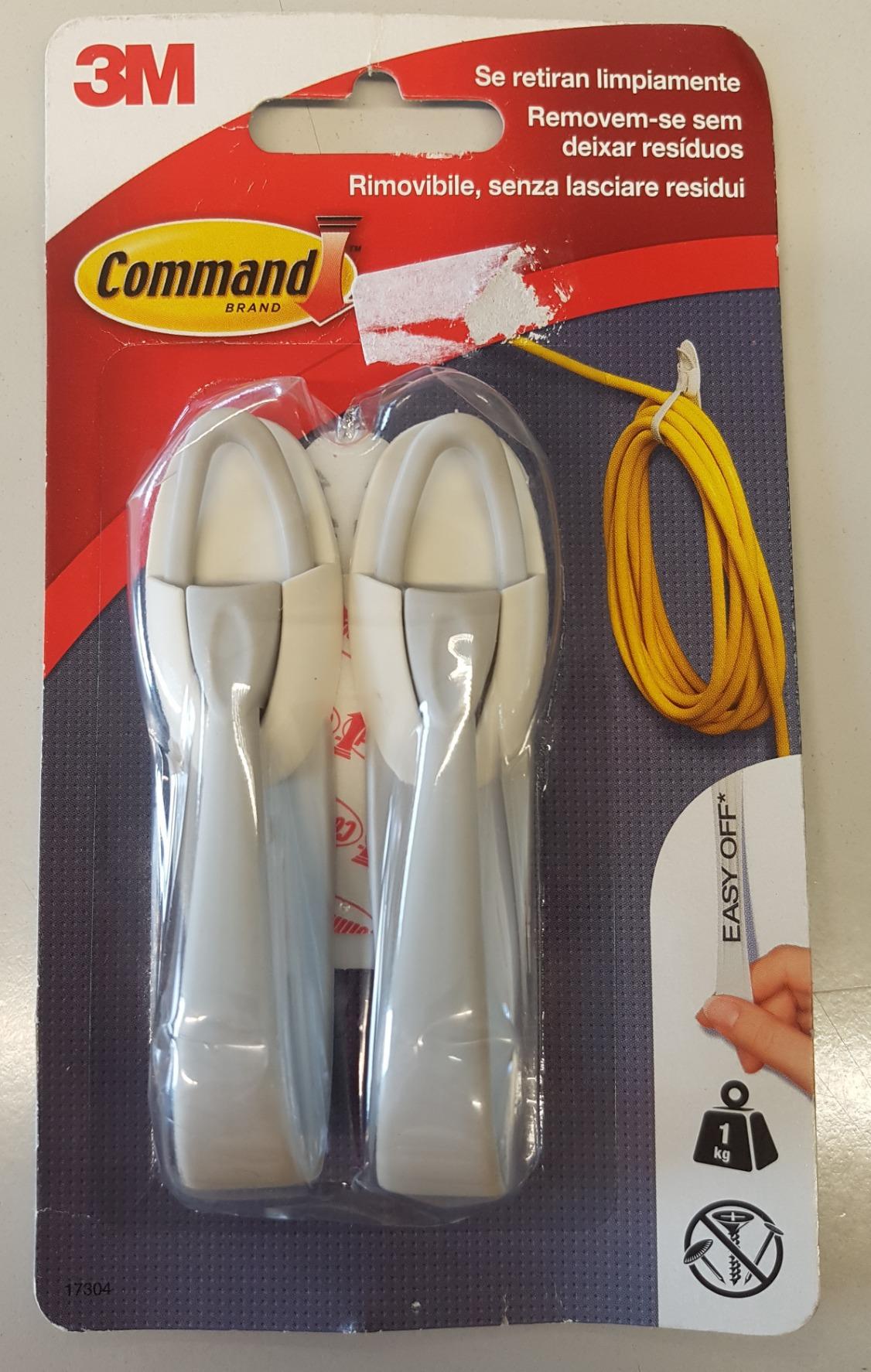 Command 17060 gancio portacavi bianco 2 pezzi senza forare