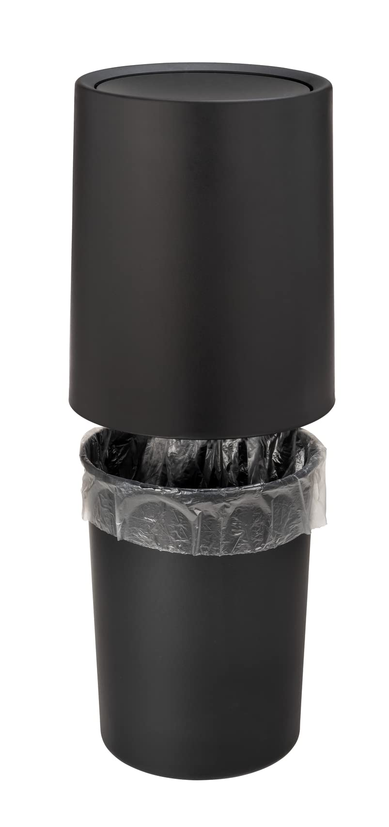 Wenko Atri pattumiera bagno 6 L nero con coperchio