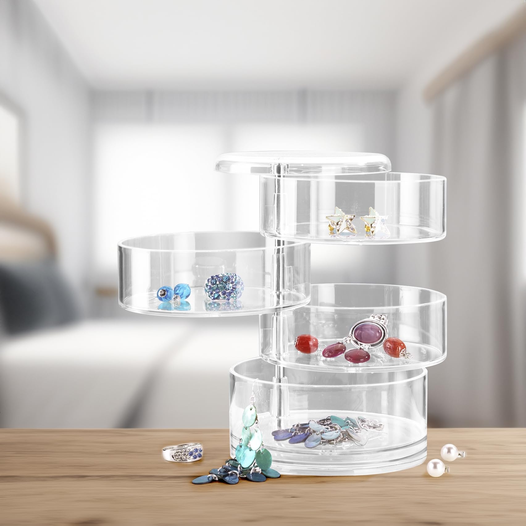 Wenko Torre organizer cosmetici trasparente