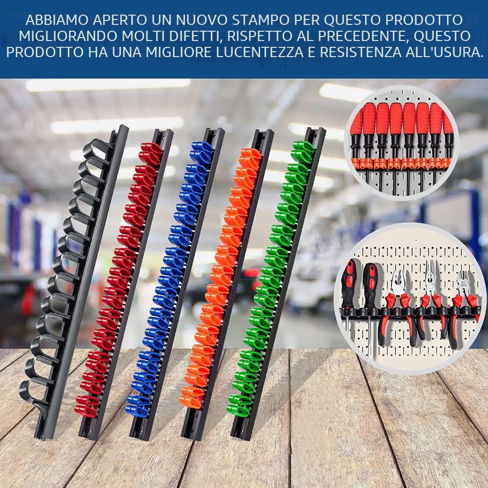 3-H Supporto portautensili parete PVC 350 mm