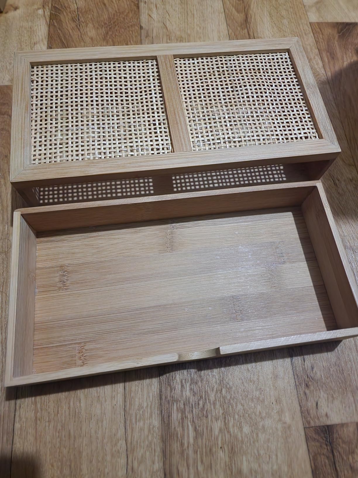 Wenko Allegre box bagno bambù rattan 28 cm