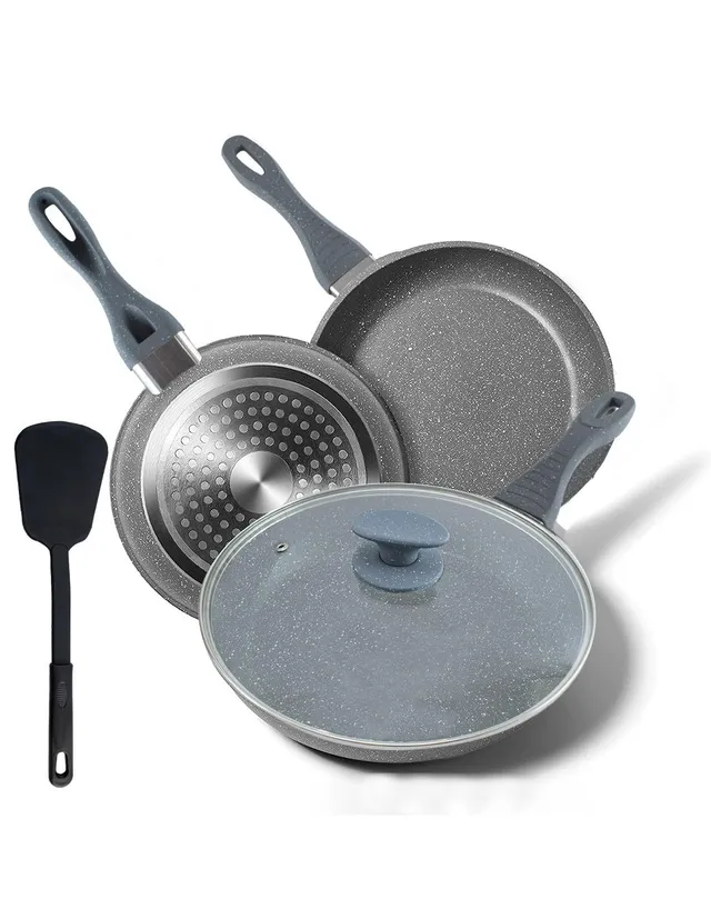Cecaro Group Set 3 Padelle 20/24/28 cm Antiaderenti con Coperchi
