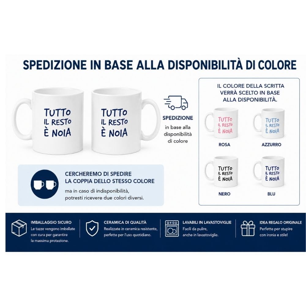 Cecaro Group Set 2 Mug 325 ml Ceramica Tutto il Resto è Noia