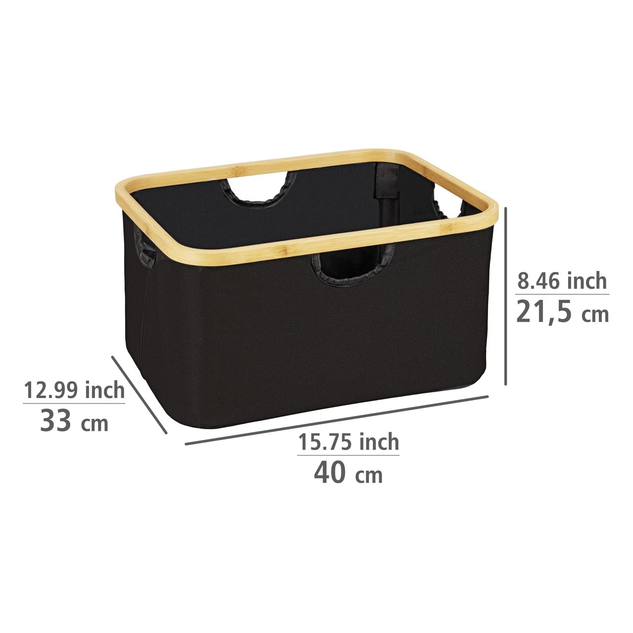 Wenko Ecori cesto 28 l set 2 pezzi naturale pieghevole