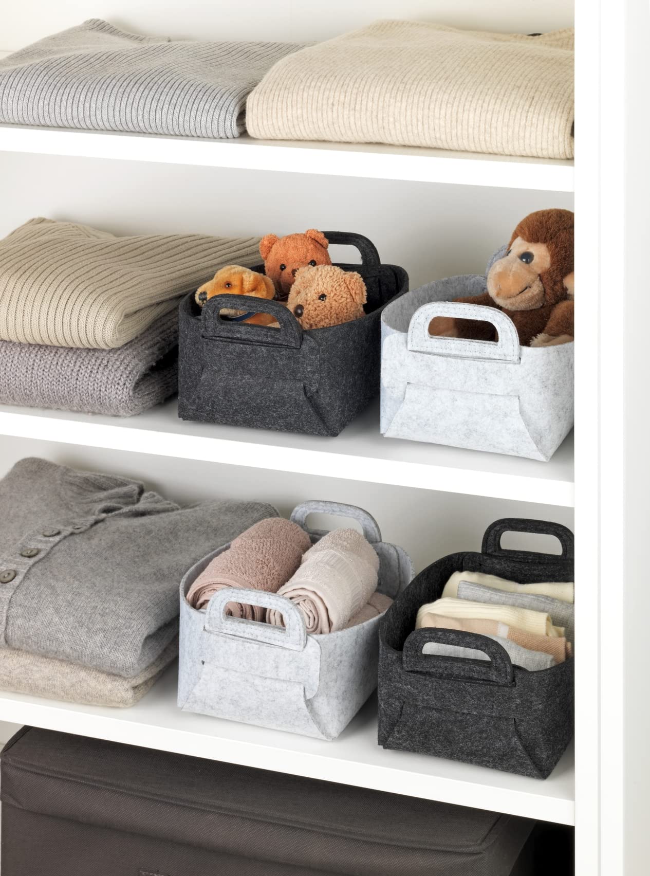 Wenko Nina S cestello feltro grigio chiaro 2 pezzi pieghevole
