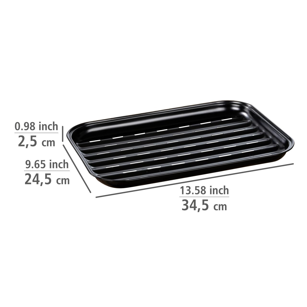 Wenko Luca vassoio barbecue antiaderente 34,5 cm nero