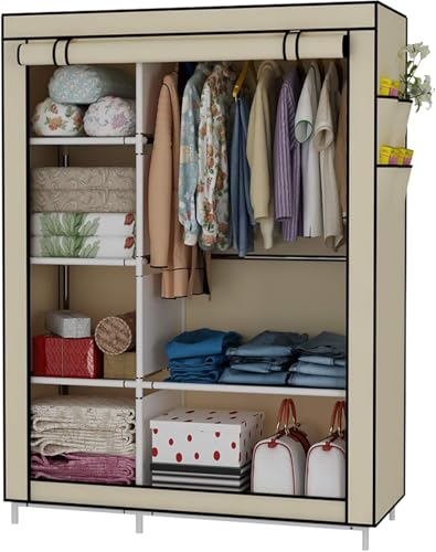Cecaro Group armadio in tessuto beige 2 ripiani 3 cassetti