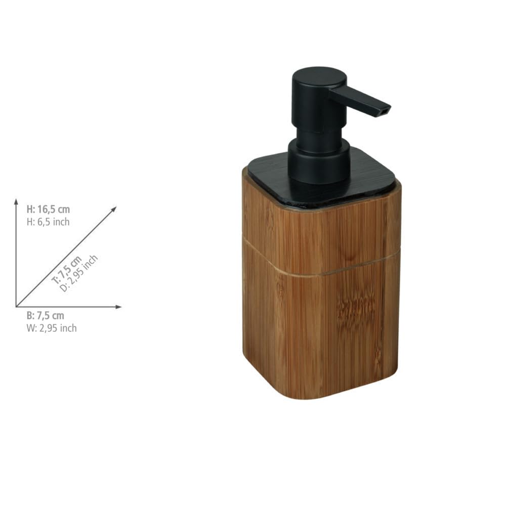 Wenko Serro dosatore sapone 200 ml bambù nero