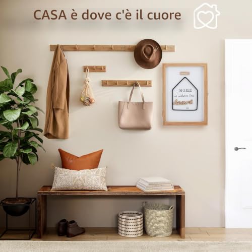 Gachiwar Portachiavi Parete Legno Bianco 27 cm 6 Ganci