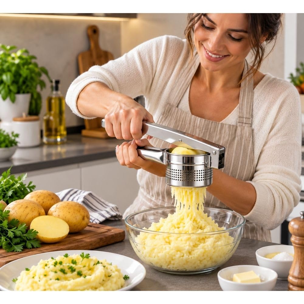 Cecaro Group Schiacciapatate Acciaio Inox Manici Ergonomici