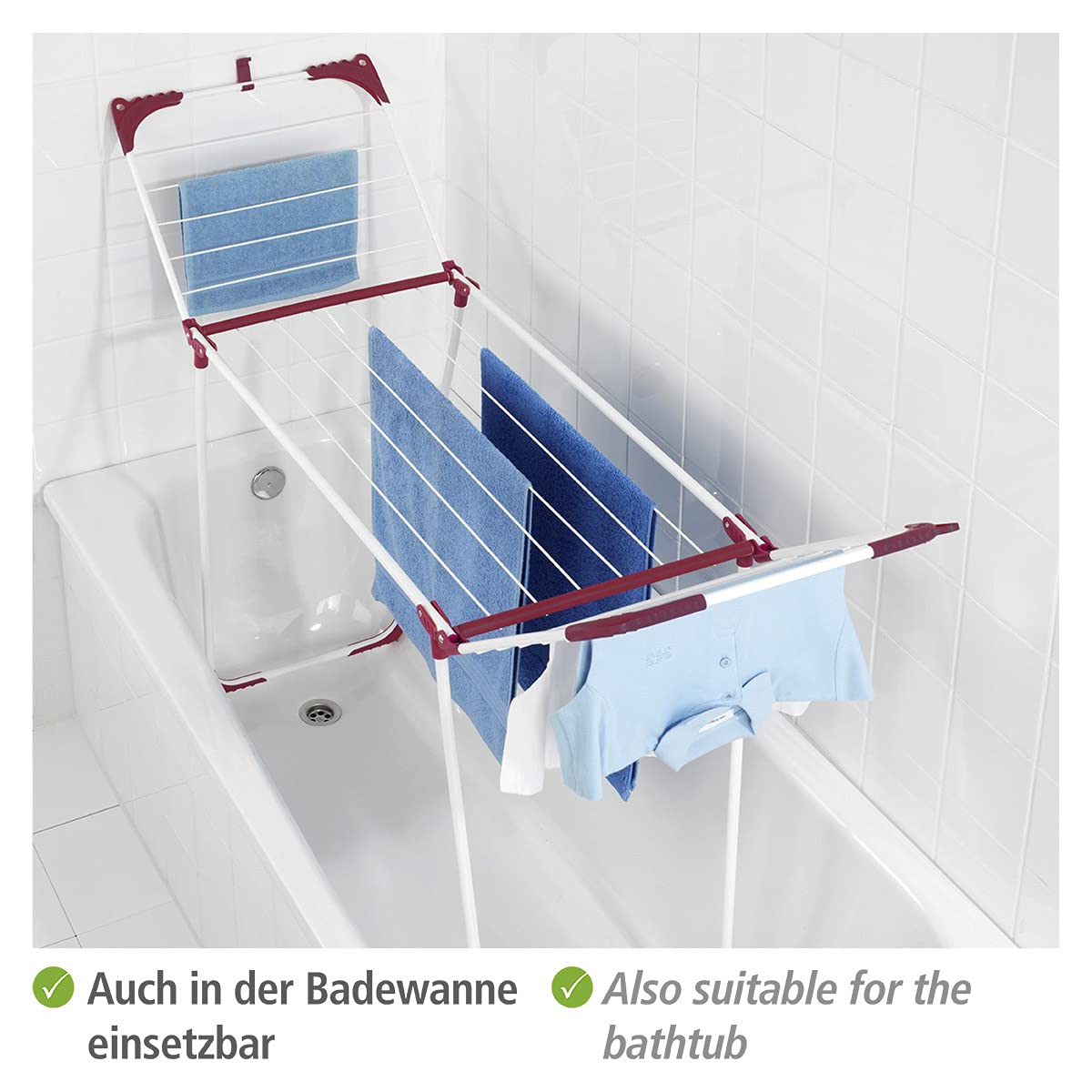 Wenko Summer Dry stendibiancheria 13 m bianco pieghevole 153 cm
