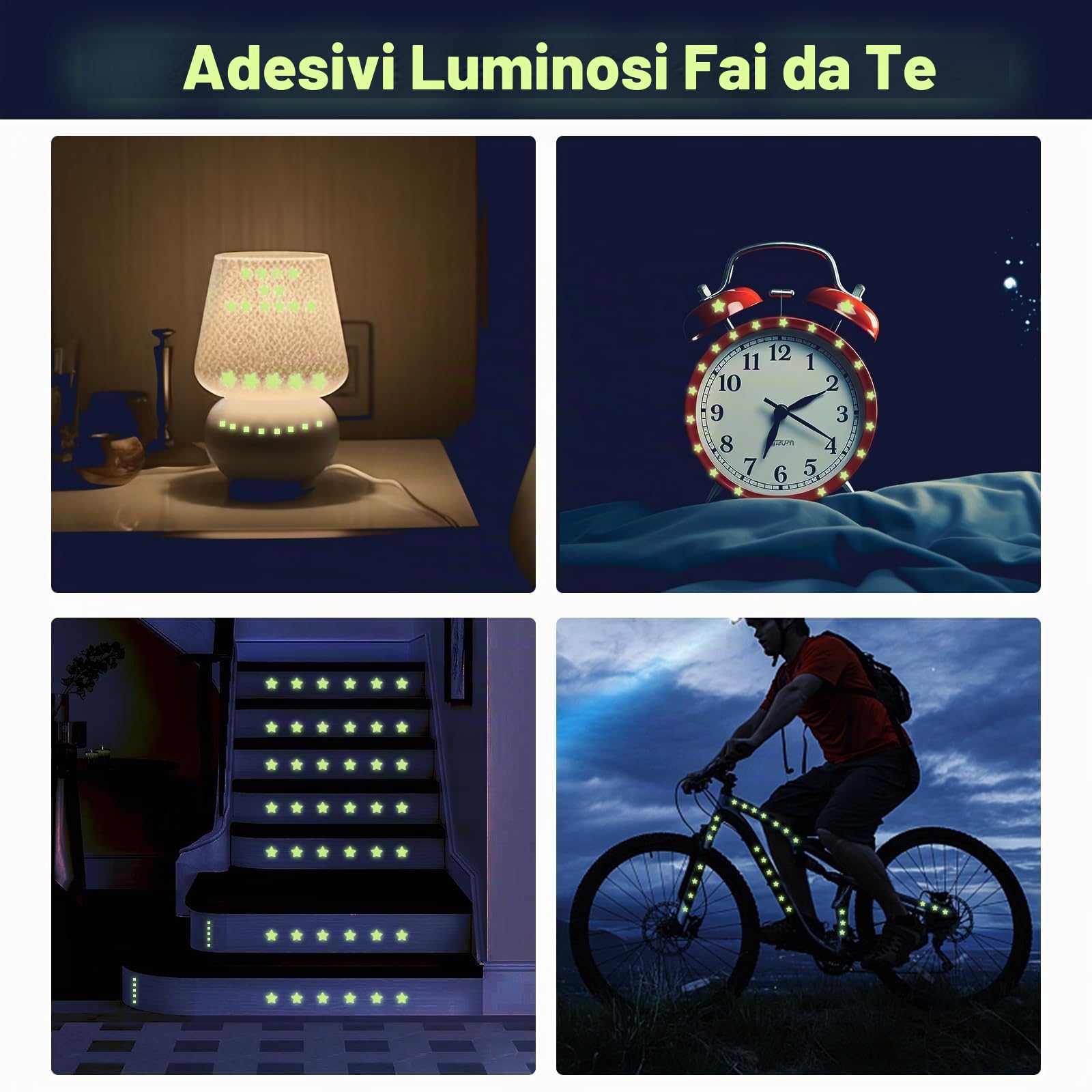 Quelcc stelle adesive fluorescenti 452 pezzi cameretta