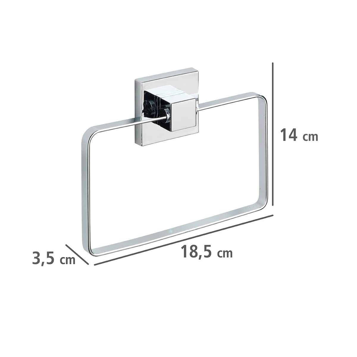 Wenko Vacuum-Loc Quadro Anello Portasalviette Acciaio
