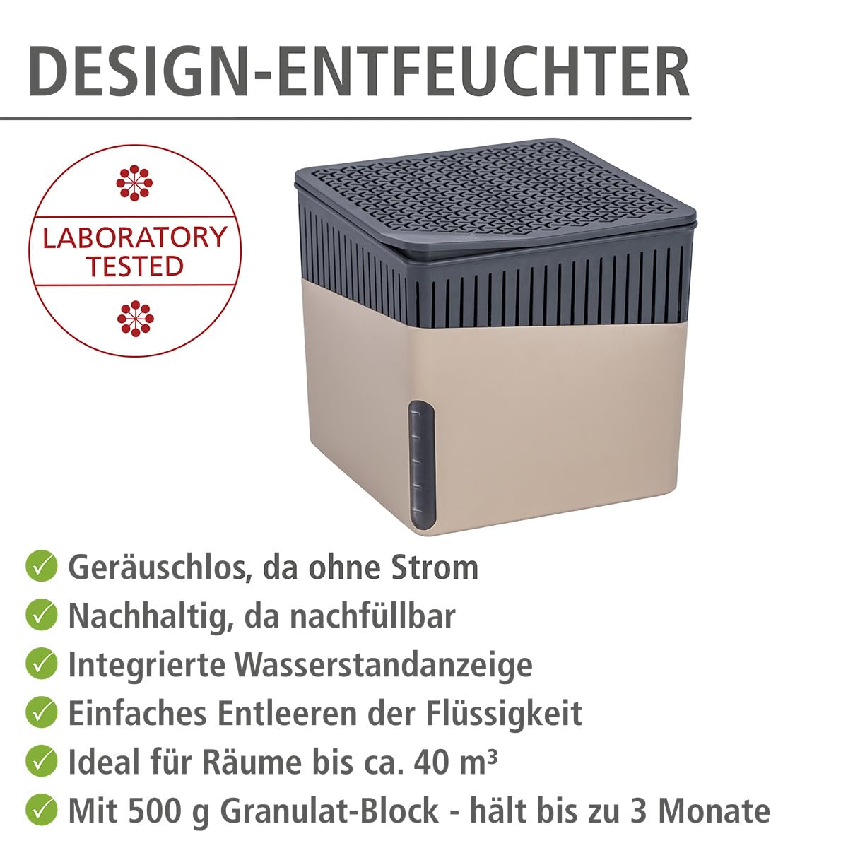 Wenko Cube deumidificatore beige 2x500 g fino a 40 m3