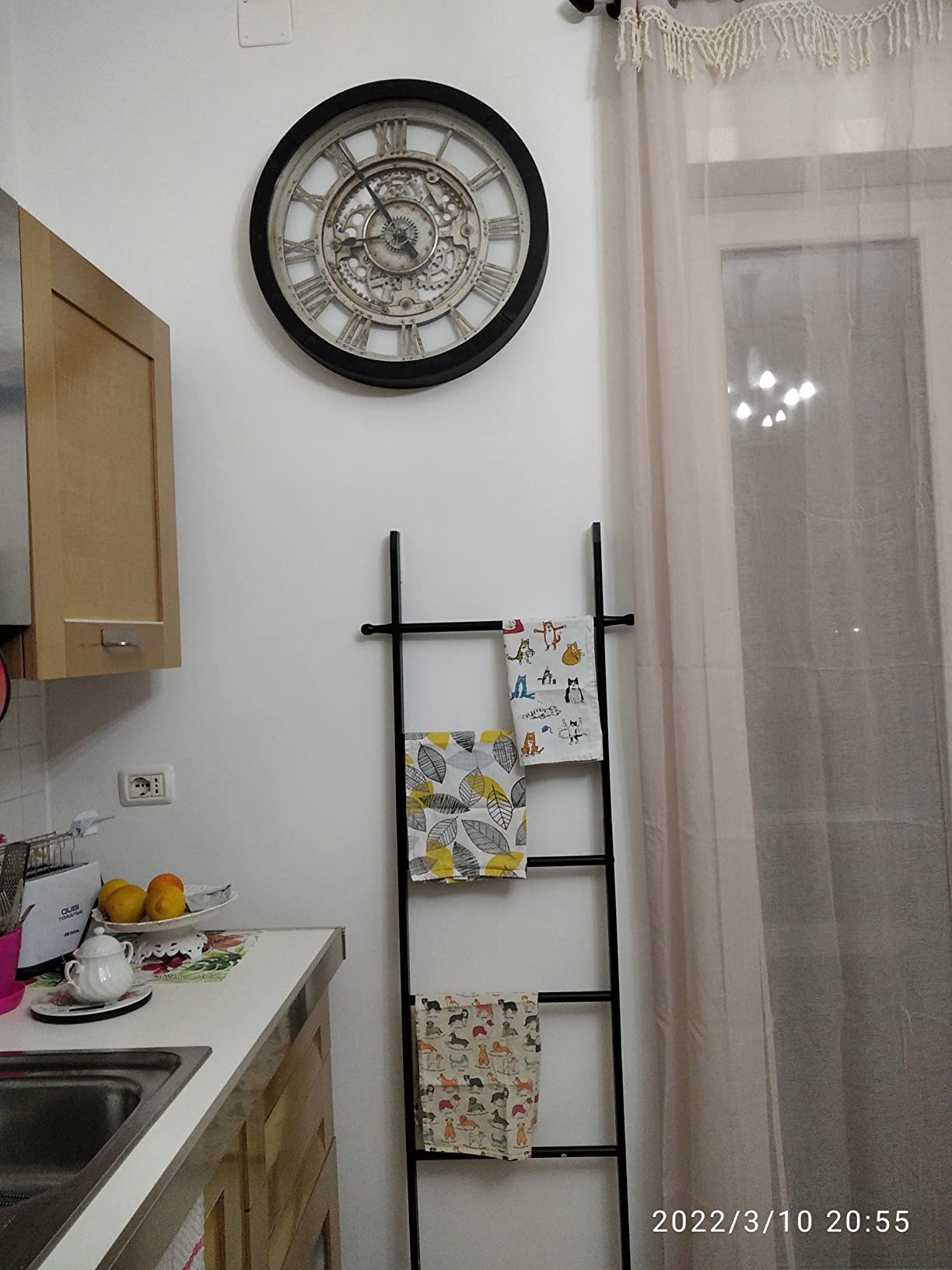 Wenko Loft Scaletta Portasalviette Bambù Nero 43x170 cm