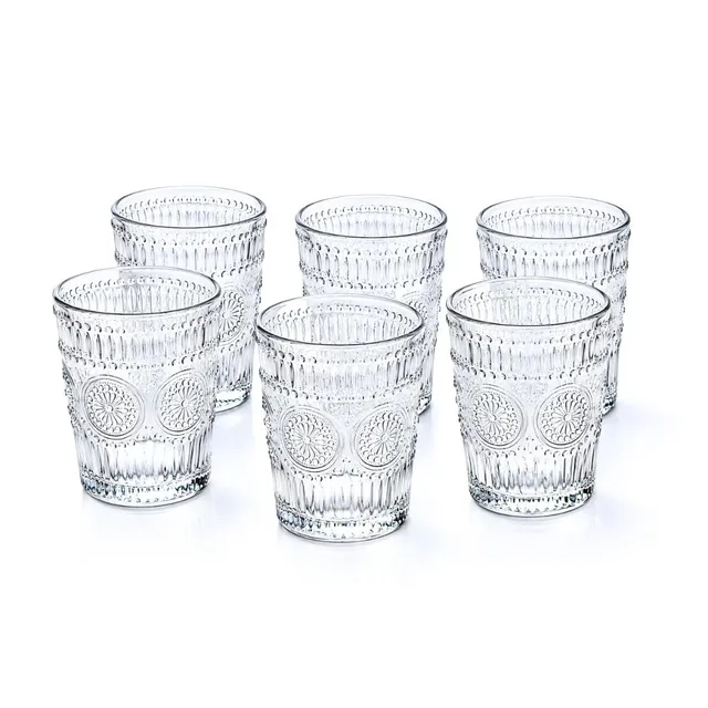 Cecaro Group Set 6 Bicchieri Vetro 290 ml Trama Rilievo