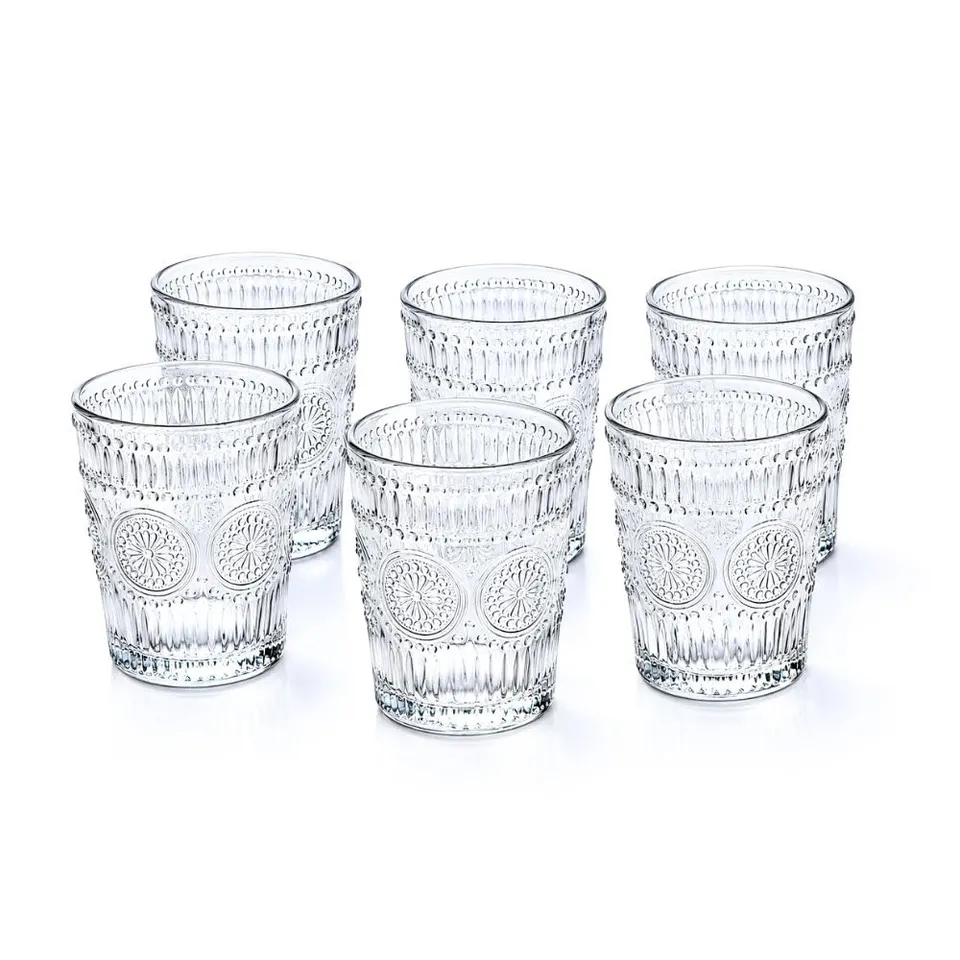 Cecaro Group Set 6 Bicchieri Vetro 290 ml Trama Rilievo