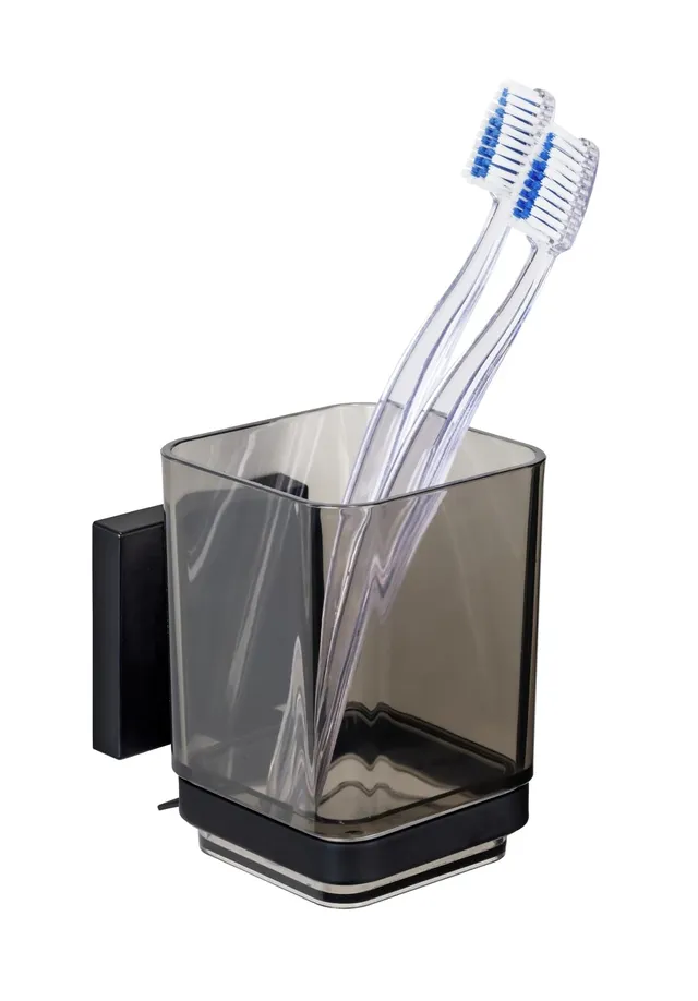 Wenko Vacuum-Loc Quadro portaspazzolini nero senza foratura