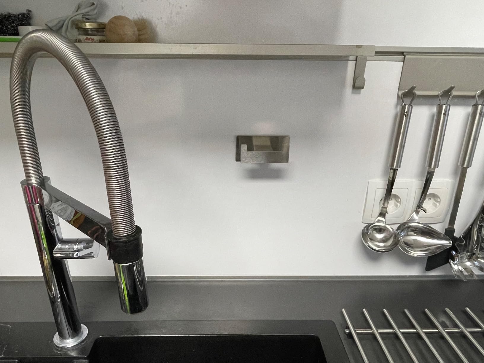 Wenko Genova Duo Turbo-Loc gancio doppio inox opaco