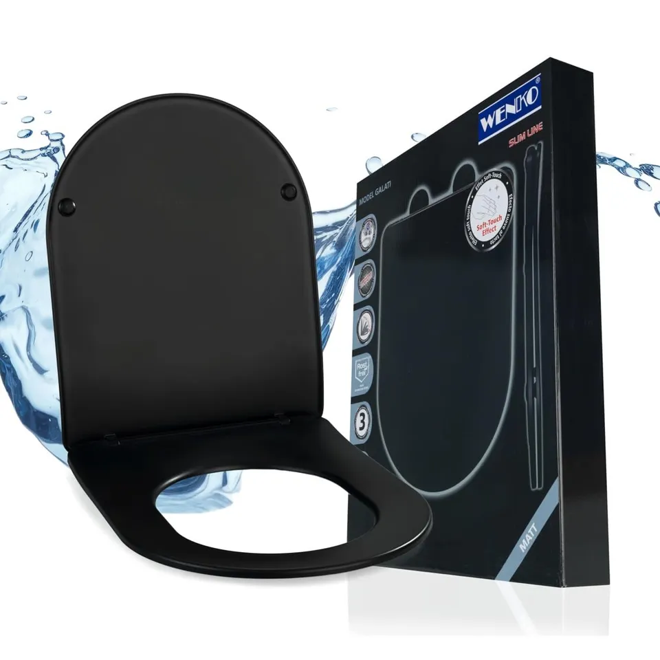 Wenko Galati copriwater forma D antracite opaco slim