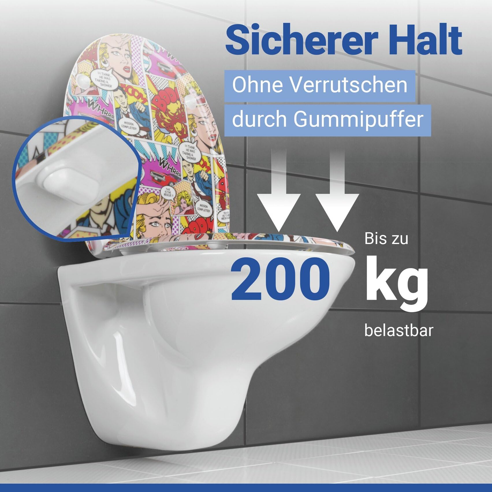 Wenko 22797100 sedile WC Pop Art duroplast soft-close