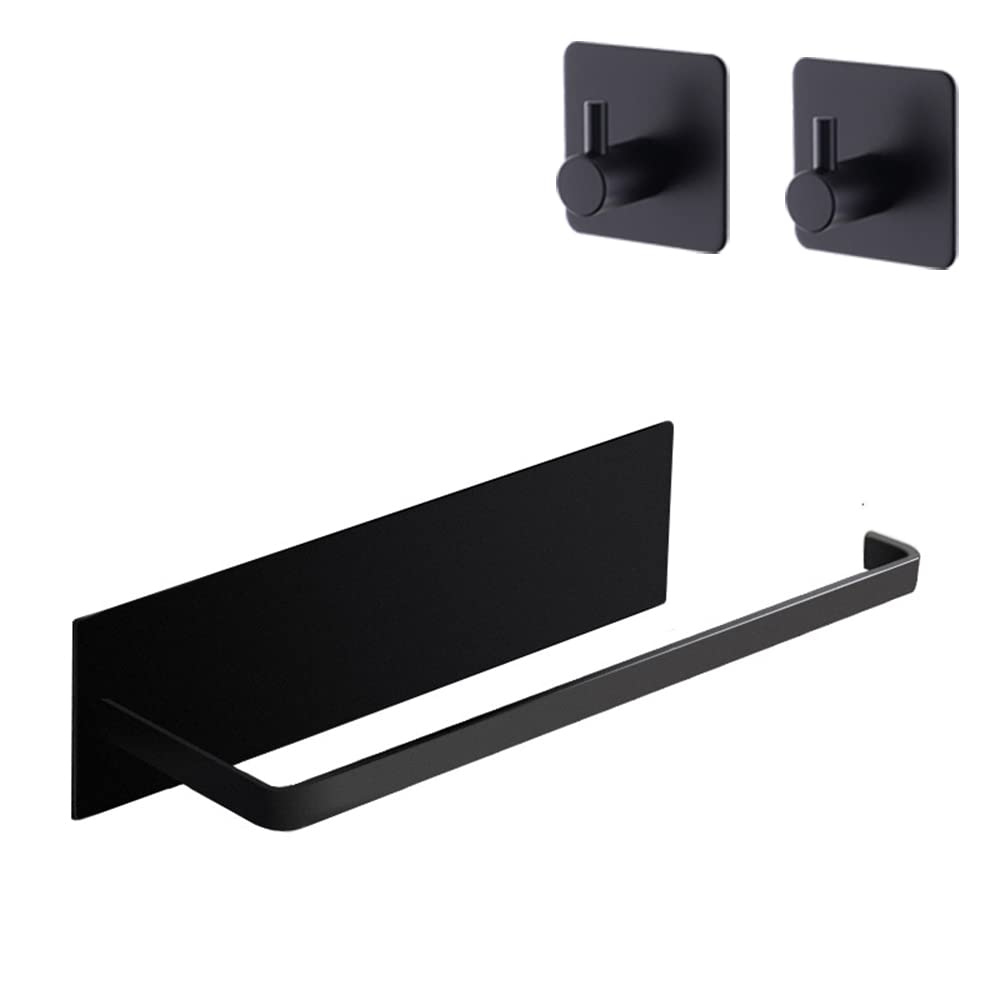 Lxoraziy portarotolo cucina adesivo nero +2 ganci