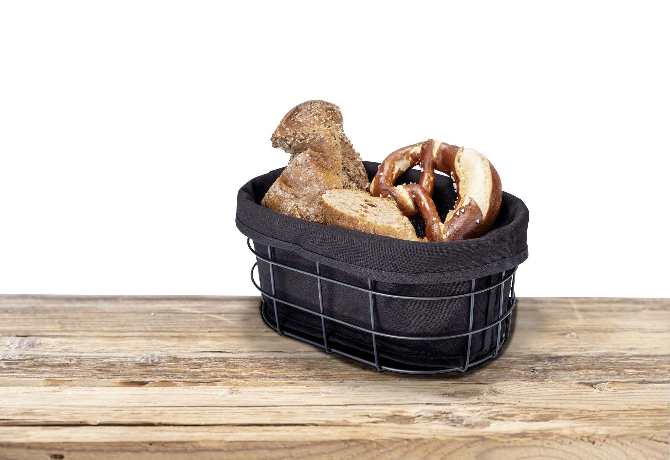 WENKO Black Outdoor Kitchen Bela cestino pane nero cotone