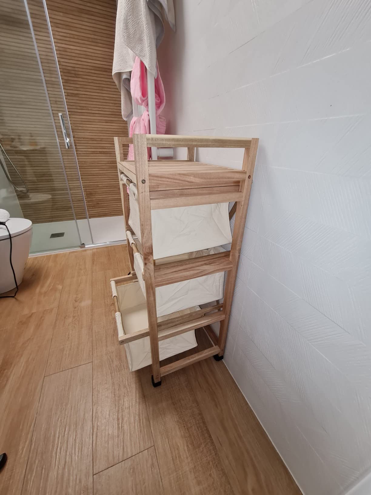 Wenko Acina carrello 3 cassetti legno acacia