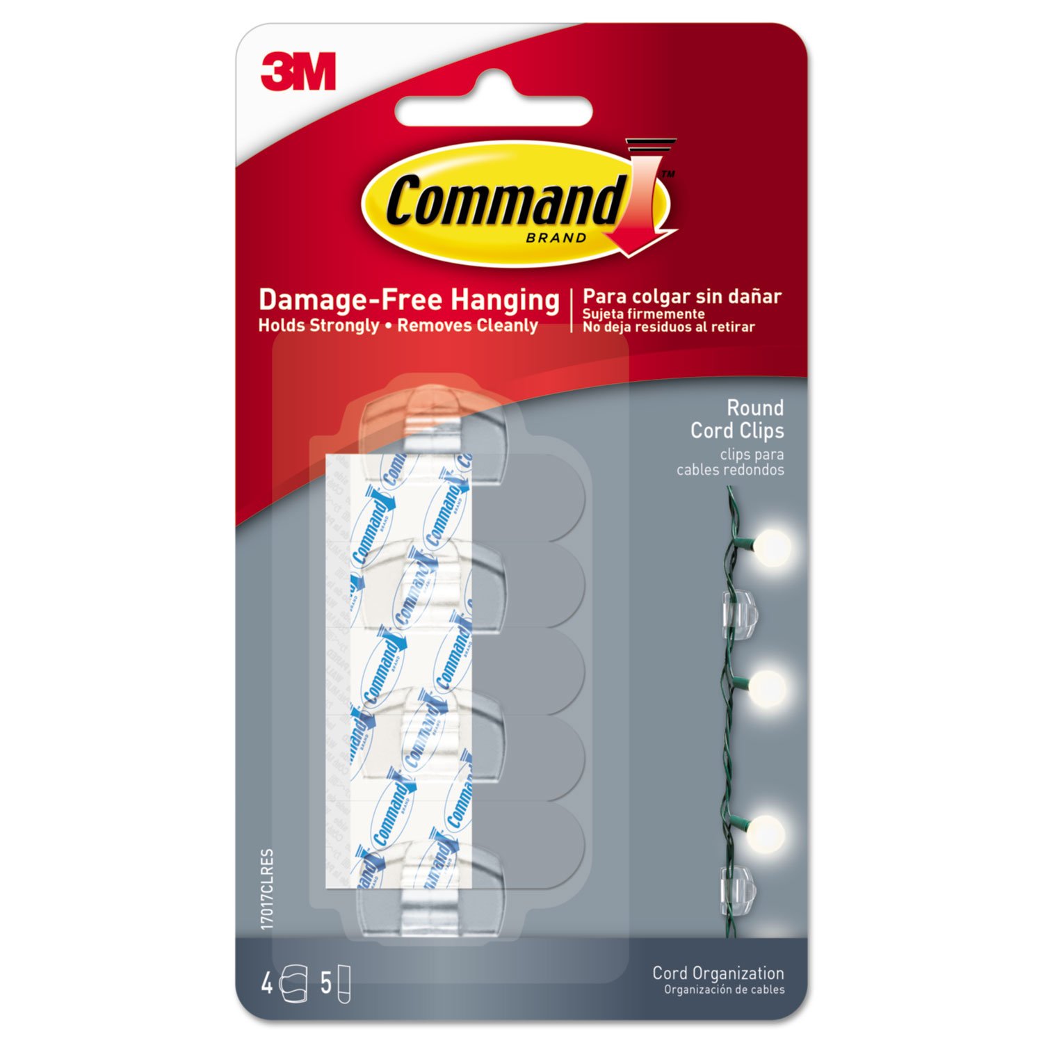 Command Clip per Cavi 4 Clip + 5 Strisce Adesive Indoor