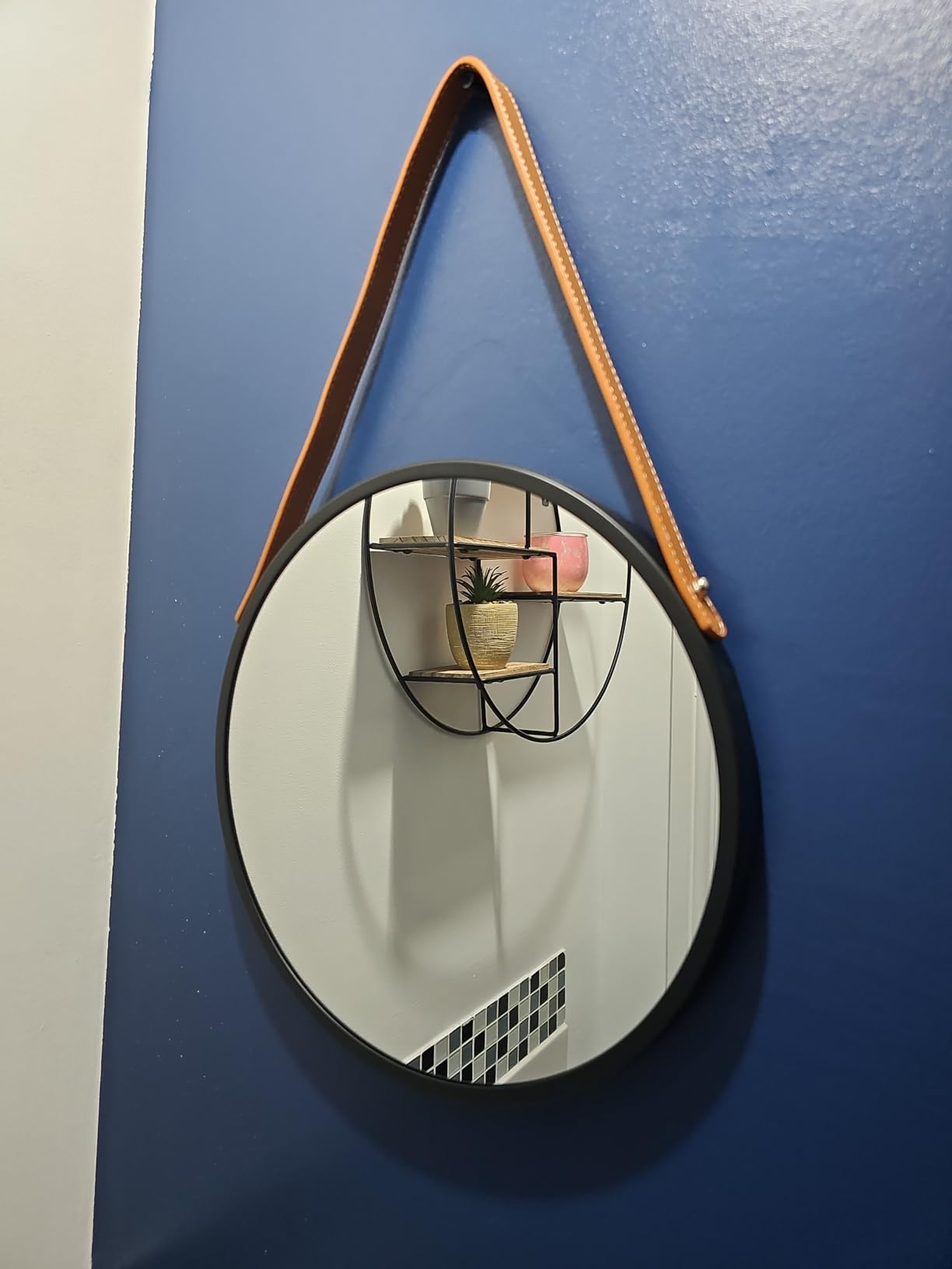 Wenko Borrone Specchio Rotondo Parete Ø 40 cm Nero